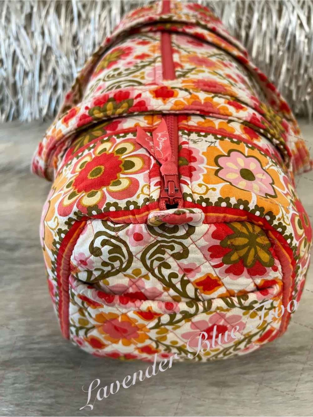 VERA BRADLEY Forloken 2011 M Duffle Bag Carryon Y2K Pink Orange Green Travel - Picture 5 of 12